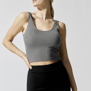Carbon38 scoop back ribbed crop tank